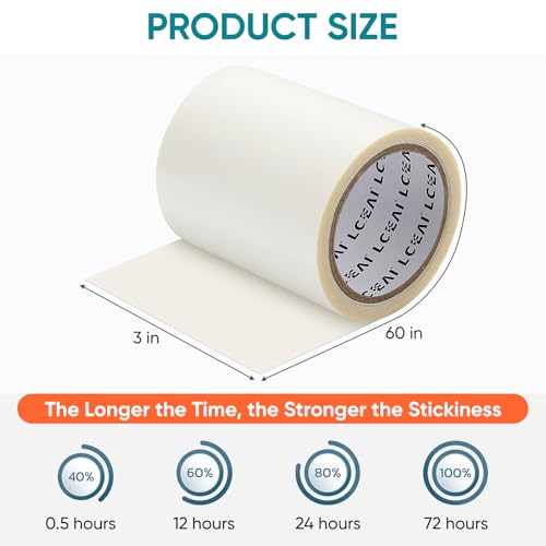 RV Awning Repair Tape, Tent Repair Patch, Tear Repair Kit for Tarps, Boat Cover Repair, Tents, Sailboats, Waterproof, Clear, 1 Roll 3 in. x 60 in.