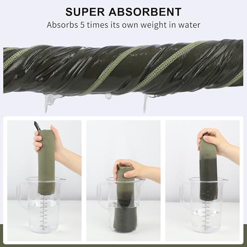 Rainleaf Microfiber Towel Quick Dry Camping & Travel & Gym Towel. Compact - color: Army Green, size: 72.00" x 40.00"