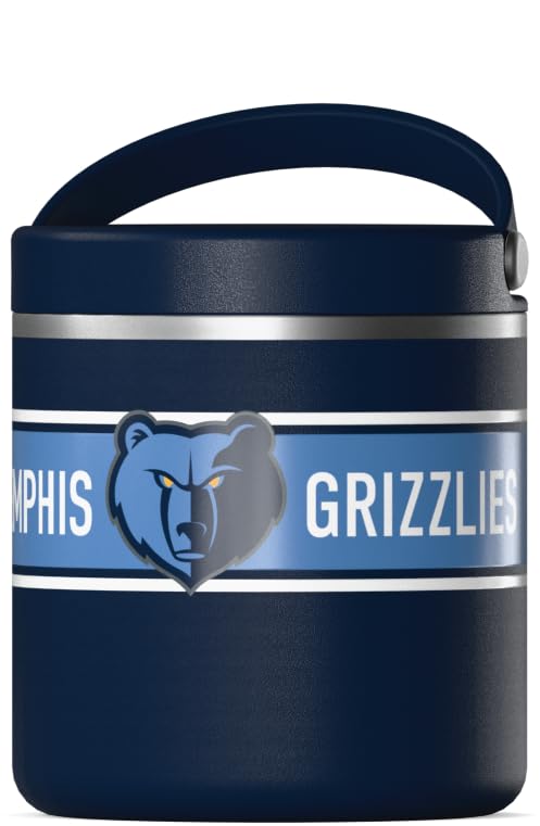 Hydrapeak x NBA Officially Licensed Memphis Grizzlies 25oz Stainless Steel Vacuum Insulated Thermos Food Jar with Handle, Wide Mouth Leak-Proof Soup Thermos for Adults, 10 Hrs Hot & 16 Hrs Cold - color: Memphis Grizzlies, size: NBA 25oz