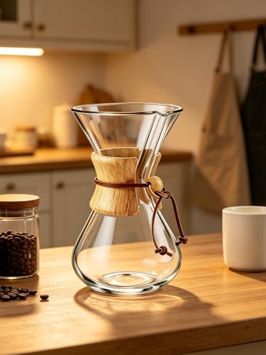 subjectthree Drip Coffee Pour Over Glass Coffee Maker Kit 8 Cup (28 Ounce) - size: 28 Ounce