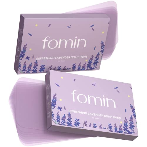 FOMIN Paper Soap Sheets for Hand Washing - 200 Lavender Travel Soap Sheets - color: Lavender (Pack of 2)