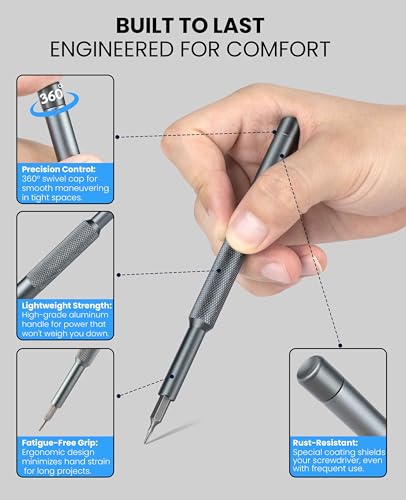 efekol Small Precision Screwdriver Set - Electronics Repair Tiny Tool Kit [Super Durable],for Ring Doorbell, Laptop, Switch, PS5, Xbox, Macbook, iPhone, Watch, Glasses,Fathers Day Dad Gifts for Men - style: 27 IN 1 Set