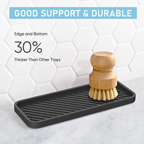 EG-SIPRO Silicone Sponge Holder,Kitchen Sink Organizer Tray Kitchen Soap Tray Soap Sponge Holder for Bathroom Counter Sponge Caddy Dish Soap for Scrubber,Soap Dispenser,Scouring Pad - color: B-bl, size: 9.3x3.6inch