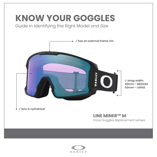 Oakley Line Miner Medium Ski Goggles REPLACEMENT LENSES OO7093 For Men For Women +Designer iWear Care Kit - color: Prizm Iced Iridium