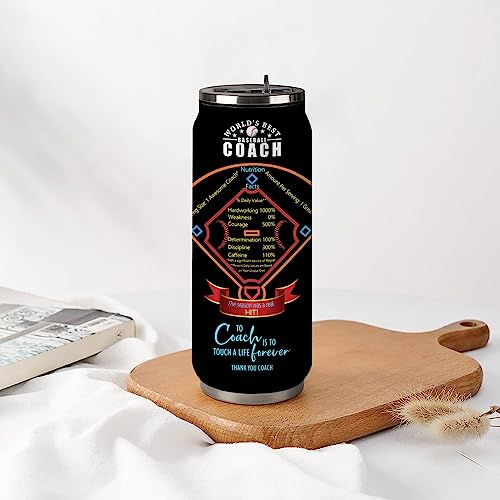 17 Oz Stainless Steel Baseball Coach Travel Tumbler, 500ml/17oz - color: Baseball Coach