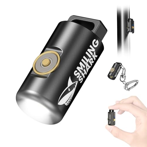 Smiling Shark Mini EDC Flashlight Ultra Bright Keychain Light Pocket-Sized | Keychain Flashlight Multi-Mode Aluminum Alloy & Compact Light with Water-Resistant & Drop-Proof for Home, Outdoors, Camping