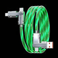 USB Cable PD Fast Charger Lighted Up (USB 4IN1 Green),Supports Data Transfer, can be Used as a Night Light, Cable Length Approx. 39 inches, Compatible with Most Devices. - color: USB 4IN1 Green