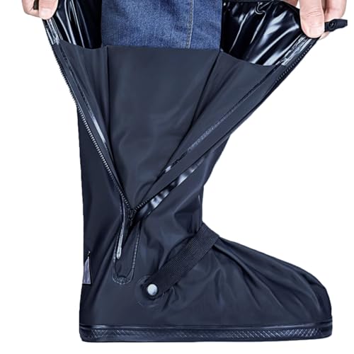 USHTH Black Waterproof Rain Boot Shoe Cover with Reflector (1 Pair) - size: Medium
