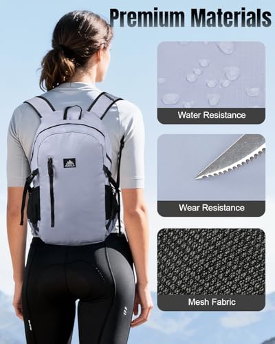 Nylon Folding Hiking Backpack for Women Men, 20L Lightweight Waterproof Packable Daypack with Reflective Strips for Traveling Daily Outdoor Sports, Purple - color: Purple