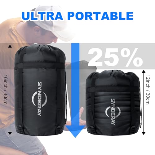 Sleeping Bags for Adults Cold Weather & Warm - Backpacking Camping Sleeping Bag Girls Boys - Lightweight Compact with Compression Sack - color: 50-80°F Everyday 3 Season-Blue