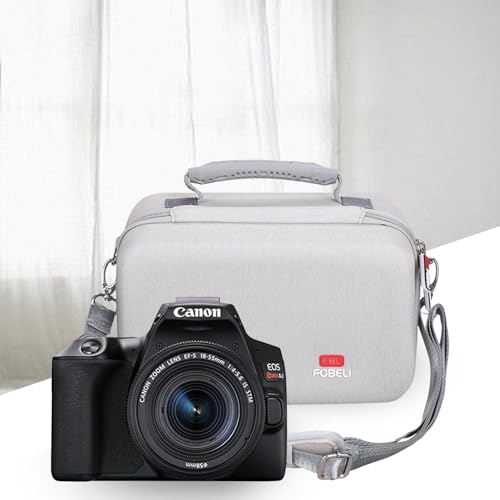 FBLFOBELI EVA Camera Case for Canon EOS Rebel T7/T8i/T5/R50/R100 | Hard EVA Shell, Shockproof & Water-Resistant, Custom Molded Interior, Detachable Shoulder Strap, Travel Storage Bag, Gray - color: Gray