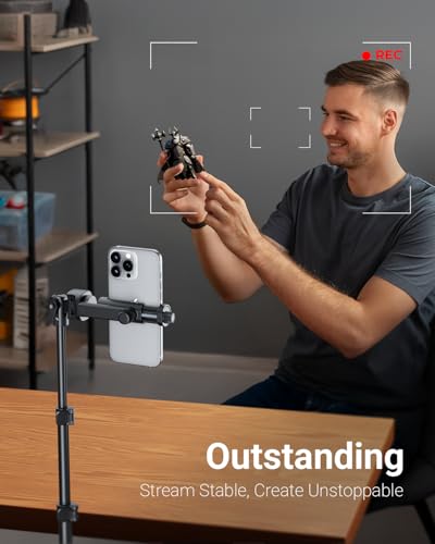 VIMOSE 66" Phone Tripod, Tripod for iPhone with Remote & Phone Stand | Extendable Cell Phone Tripod for Video Recording, Ultimate Tripod & Monopod Accessories for iPhone/Android, ANTHRACITE - color: ANTHRACITE