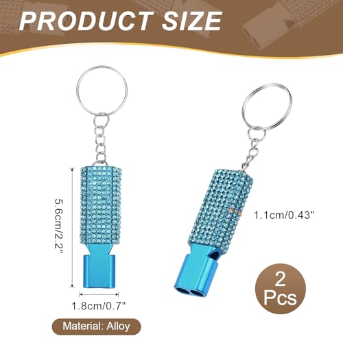 PATIKIL Emergency Whistle with Keychain, Bling Safety Survival Whistles Rescue Signaling Loud - color: Lake Blue