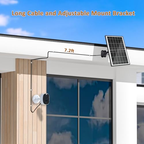 Zivif 13W Solar Panel for Security Camera, USB-C/USB & 5.5x2.1mm DC Port | Solar Charger Compatible with 5V Battery Powered Camera, 360° Adjustable Mount, IP66 Waterproof, 7.2FT Cable, Black - color: 13W Black