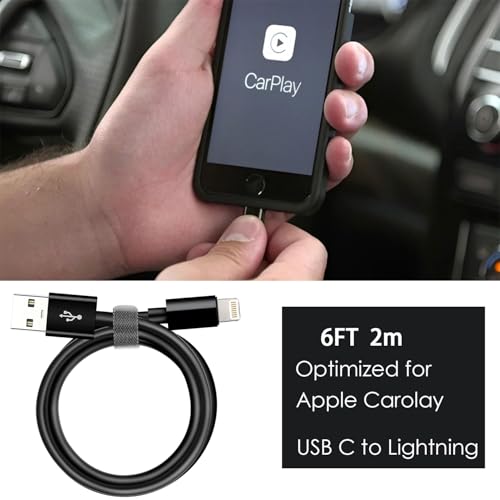 6ft Car Carplay Cable for iPhone 14, USB A to Lightning Cable for iPhone 14, 14 pro max,13,Plus,SE 2nd/12/11/Xs/XR, iPad 4/5/ 6/7/8, Mini 2/3/4/5, Air 2/3 Charger Cord, Car Charging Cable (Black) - color: Black, size: 6FT, style: USB A to Lightning