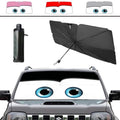 Windshield Sun Shade 2025 Car Accessories 100% Blackout Car Front Windsow Shades Umbrella Automotive Sun Visor Block Heat Insulation Protection (Black Eyes) - color: Black