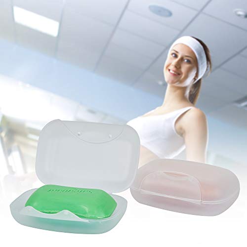 Soap Box Holder, 2-Pack Soap Dish Soap Savers Case Container for Bathroom Camping Gym Vonpri (Clear) - color: Translucent