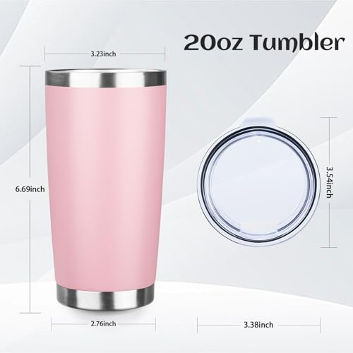StarSpeed 20oz Stainless Steel Travel Coffee Tumbler,Light Pink - color: Light Pink