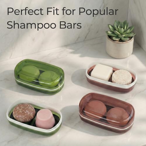 AIMAIAIMAI Shampoo Bar Holder Travel Case for Two Bars, Large Soap Container for Bathroom or Travel (1 Pack, Red Style A-Large) - color: Red Style A-large