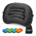 Inflatable Camping Pillow, Travel Blow Up Air Pillow, Neck Lumbar Support Ultralight Compact Pillow for Outdoor Hiking Backpacking Car Beach Airplane Sleeping Essentials, Black - color: Black