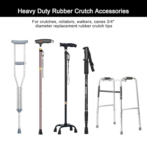 4 Pack Replacement Rubber Cane Tips 3/4 Inch Heavy Duty Rubber Crutch Tips Non Slip Walker Tips for Walkers Commodes Shower Chairs Canes Leg (Brown) - color: Brown