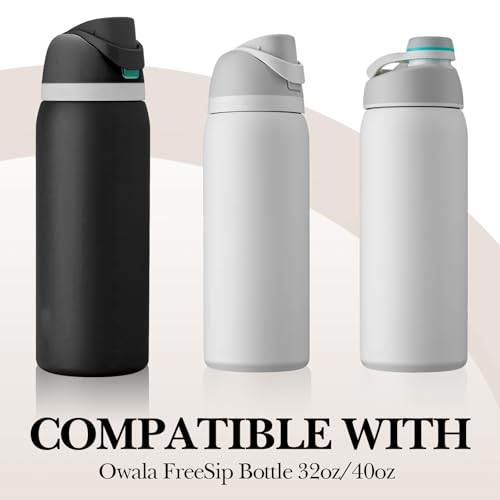 Linkidea Water Bottle Carrier with Shoulder Strap Compatible with Owala FreeSip Bottle 32oz/40oz, Neoprene Waterbottle Sling Bag Holder, Off White