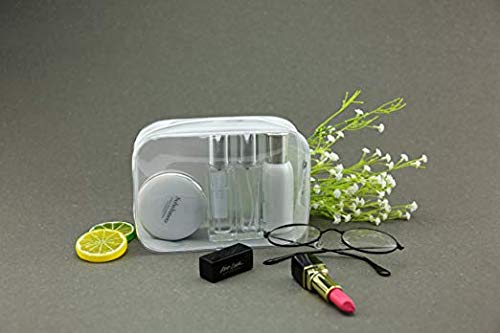 BEFORYOU 6 Pack Clear Toiletry Carry Pouch, White, Small TSA Approved | Zipper Portable Plastic Cosmetic Bag Waterproof, For Vacation Travel Bathroom and Organizing - size: Small bags only