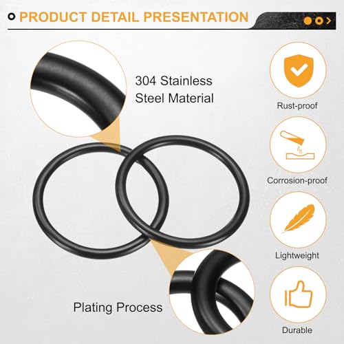 uxcell 2Pcs M3 x 30 x 36mm(WD. x ID. x OD.) Metal Rings, 304 Stainless Steel Solid Welded Seamless O-Ring Decorative Connecting for Macrame, Hanging Slings Rope, Black - size: M3 x 30 x 36mm(WD. x ID. x OD.)