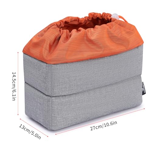 Koolertron Waterproof DSLR Camera Bag with Removable Insert, Adjustable Compartments, Fits in Camera Bags - Protective Case for DSLR/SLR Cameras & Accessories - color: Gray+Orange