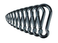 Black & Silver Zinc-Galvanized Heavy Duty Bushcraft Carabiner Spring Snap Clip Link Hooks 200-500lb Load 2, 6 & 12 Packs - color: 5cm (2.0in) Black 12 Pack
