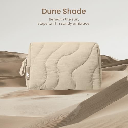 tomtoc Electronics Organizer Travel Case, Soft Puffy Accessory Tech Case - color: Dune Shade