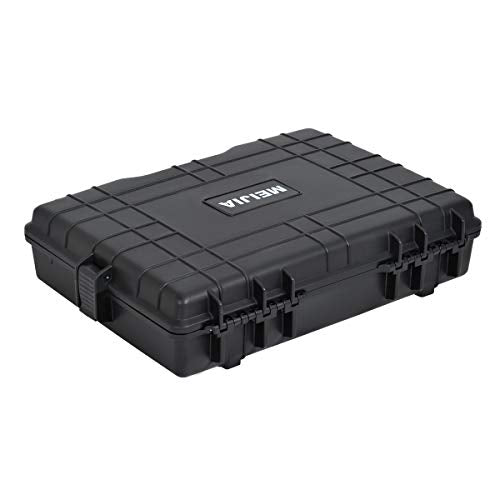 MEIJIA Waterproof Hard Camera Case,Hard Laptop Case,Hard Case with Customized Fit Foam Included, Elegant Black,Fit for computers,camera,lens(Black, 21.62"X17.25"X4.87") - size: 21.62" x 17.25" x 4.87"