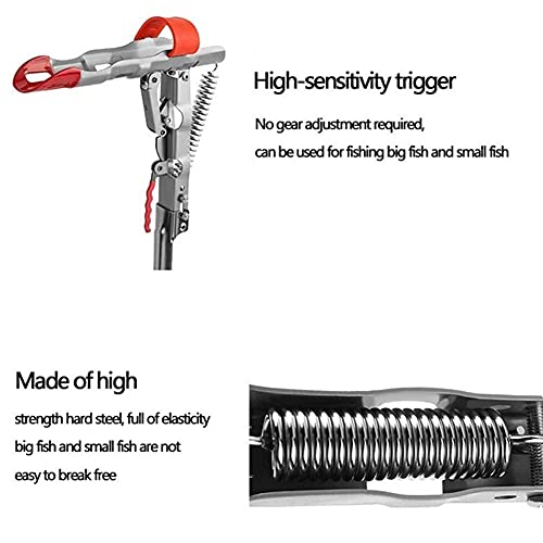Fishing Rod Holder Smart Fish Catcher Fishing Pole Holders Automatic Spring Tip-Up Hook with Stainless Steel Ground Support Fish Pole Rack