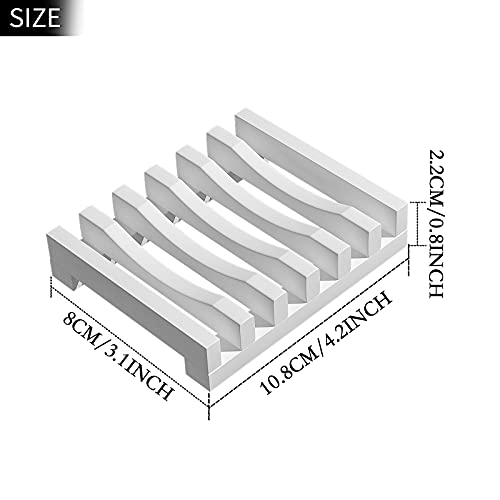 Topsky 2Pcs Soap Dish Holder, Non-Slip Bathroom Accessories Silicone Soap Case Saver, Sink Deck Bathtub Shower Dish Soap Drainer, Silicone Holder for Soap, Sponges, Scrubber (White) - color: White