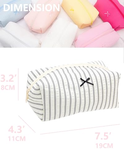 PAZIMIIK Cozy Makeup Bag for Women,Zipper Cosmetic Pouch,Stripe Black - color: Stripe Black