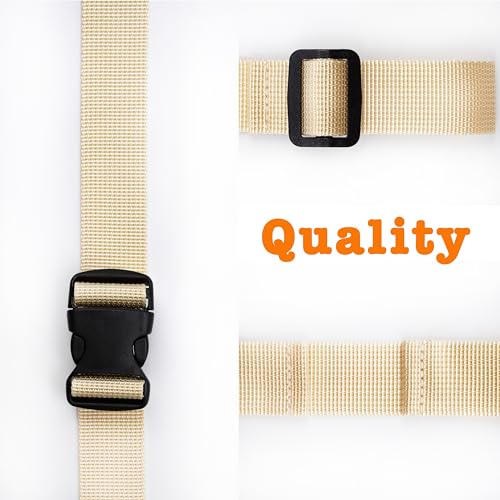 Backpack Chest Strap, Universal Add on Adjustable Sternum Strap, Chest Belt Replacement, with Heavy Duty Quick Release Buckle Clip, for Travel, Hiking, Camping, School - color: Beige