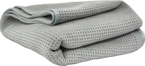 Chemical Guys, Waffle Weave Gray Matter Microfiber Drying Towel, 25 x 36 in | Waffle-weave towel with soft-banded edges soaks up sheeting water for a fast, scratch-free dry on paint and glass. - color: Gray, size: 25"x 36"