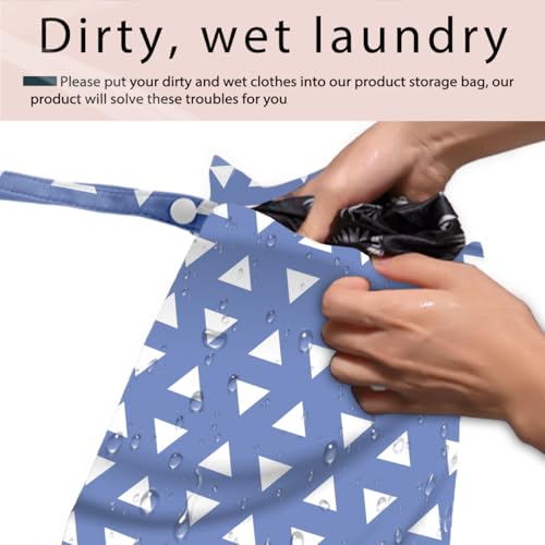 Wet Bag, 4Pcs Wet Dry Bag Set, Reusable Waterproof Bags with Triangle, Star, Diagonal & Dot Prints for Women, Versatile for Beach, Pool & Daily Use - color: Triangle & Star & Diagonal & Dot