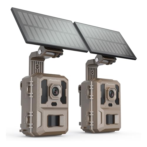 Misstech 4K UHD Solar Trail Camera, 0.1s Motion-Activated Wildlife Record | 64MP/4K Clear Night Vision for Outdoor & Game, No Monthly Fee, App Control, Local Storage, IP66 Weatherproof Deer Camera