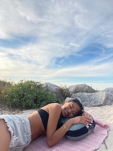 Ballast Beach Pillow – Comfy, Durable & Compact, Stays Put on Windy Beaches with Patented Sand Pouch, Inflatable Pillow for Beaches, Pools, Camping, Festivals and Travel (Moonlight Grey) - color: Moonlight Grey