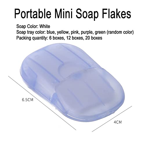 XXYXXY 20 Boxes (400 Sheets) Portable Disposable Travel Hand Soap Sheet Paper Hand Wash Bath Paper Soap Sheet (Random Color)