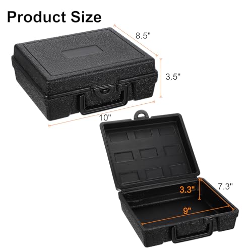 HARFINGTON Hard Carry Case 10" High-Density Polyethylene Empty Tool Box Rust & Weather-Resistant Blow Forming Tool Case for Household Workshop Car - size: 10"
