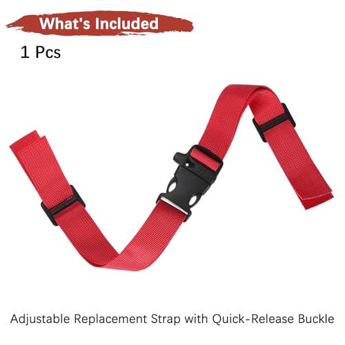 Backpack Chest Strap Adjustable Sternum Straps with Emergency Whistle Buckle Use for Backpack Replacement - color: Red