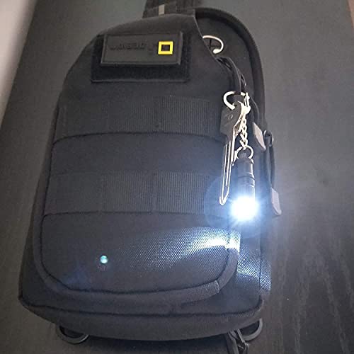 e1 Smallest Keychain Flashlight Micro Tiny Mini Keychain Light Long-Lasting Safety Light for Everyday Carry Emergencies Outdoor Dog Walking Hiking Camping Nice Gift for Parents Kids - color: black red 2PCS