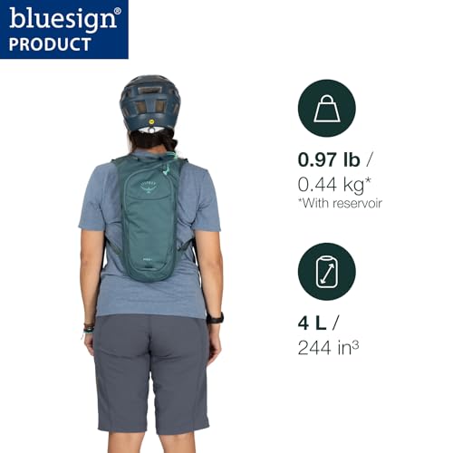Osprey Berm Biking Backpack with Hydraulics Reservoir - Lightweight Hydration Backpack for Men and Women - color: Pediment Grey Dust Print, style: 4l
