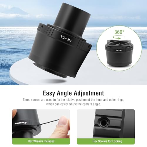Astromania T T2 Lens Mount Camera Adapter Ring for Nikon 1 Series Cameras | Telescope Photo Adapter for Mirrorless Cameras, Metal Telescope Astrophotography Accessories, Fit 1.25" Astronomy Telescopes - size: Ring Set for Nikon 1