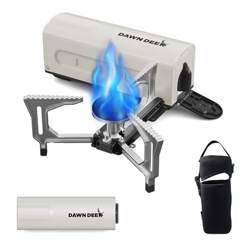 Portable Cassette Stove With Delicate Storage Bag, Foldable Camp Stove Compact Camping Stove, 2200W Folding Butane Gas Burner (White) - color: White