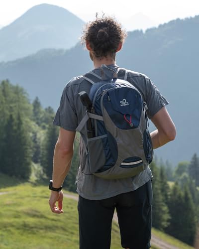 WATERFLY Lightweight Packable Hiking Backpack, 30L Day Pack Blue | Water Resistant Foldable Travel Daypack with Multiple Pockets, Wet Pocket, Ultralight Day Pack for Woman Man, Everyday Carry - color: Blue