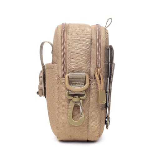 Molle bags, tactical EDC bags, multi-purpose tactical backpacks and compact multi-pocket tool bags with cushioned shock protection inside. Ideal for outdoor travel, hiking(Khaki) - color: Khaki