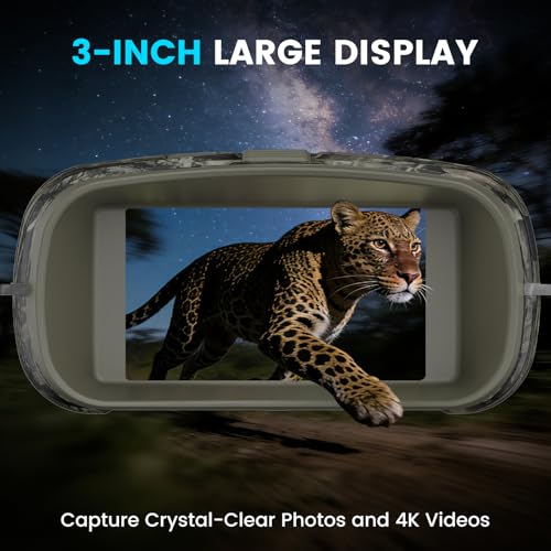 Night Vision Goggles for Adults, 4K Night Vision Binoculars with 5000mAh Rechargeable Battery and 32GB TF Card for Hunting, Wildlife Observation and Security - color: Camouflage
